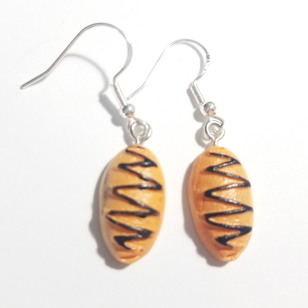 Chocolate Drizzled Eclair Earrings